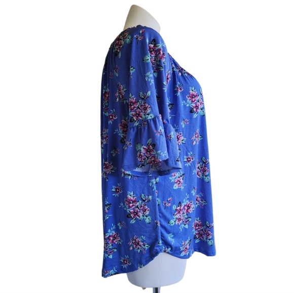 Kristen Nicole plus size blue floral top NWT! Size 3X - Picture 7 of 12